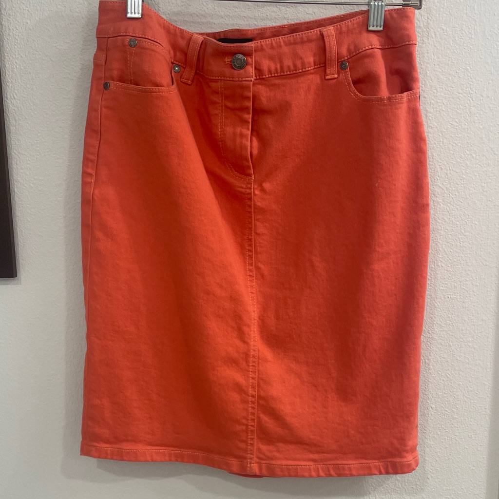 Talbots Vibrant Pink Jean Pencil Skirt